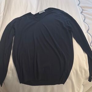 John Smedley Black V-Neck Sweater